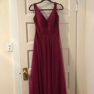 BHLDN Zaria Black Cherry Dress - Size 12